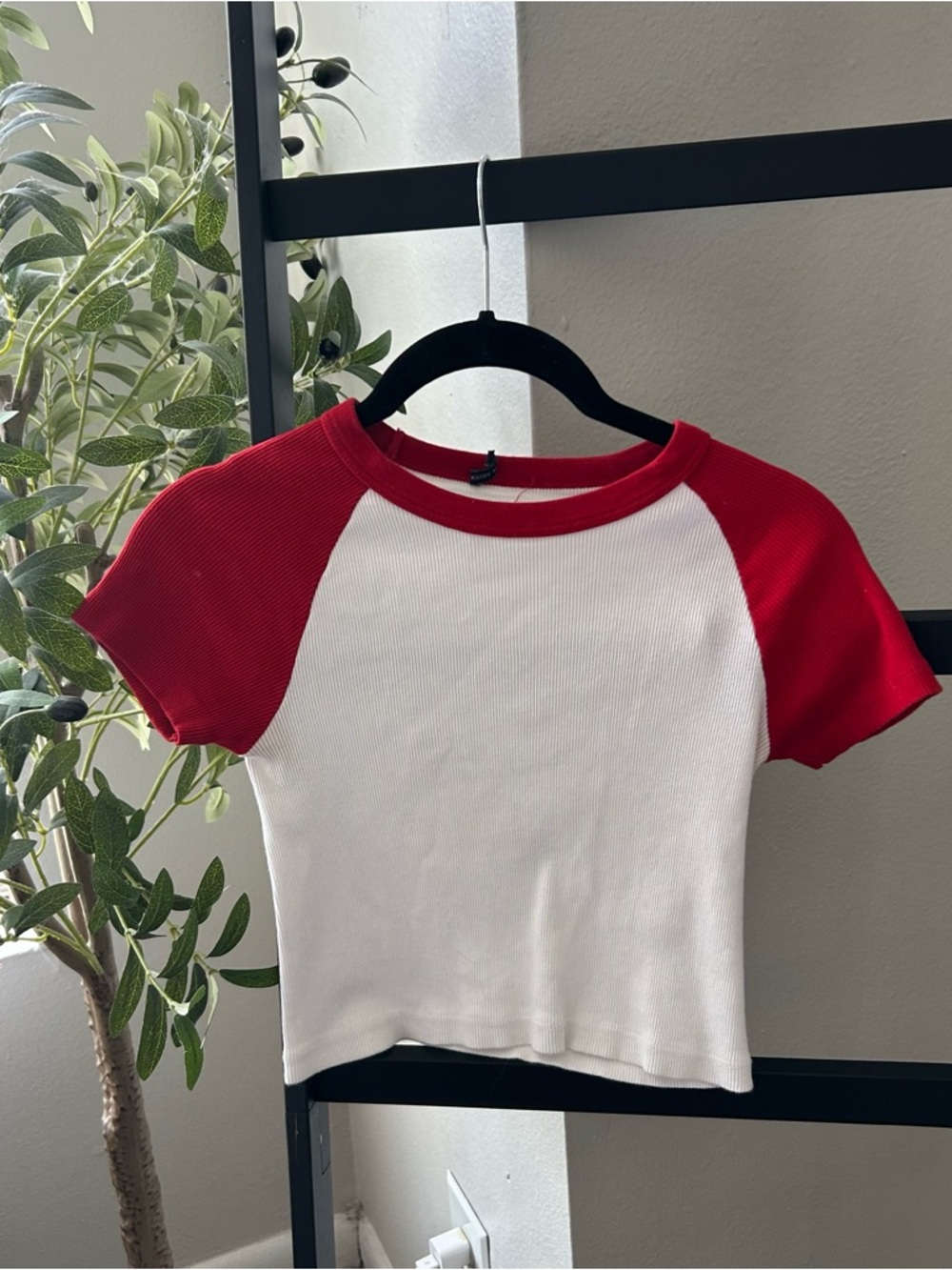 Red baseball tee